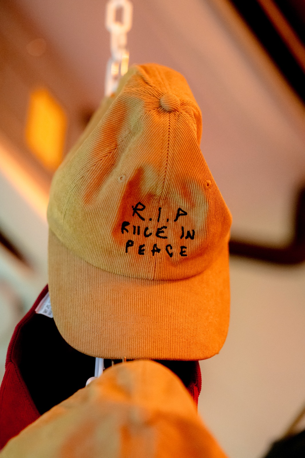 Corduroy Cap Riice In Peace Yellow SEII view 2