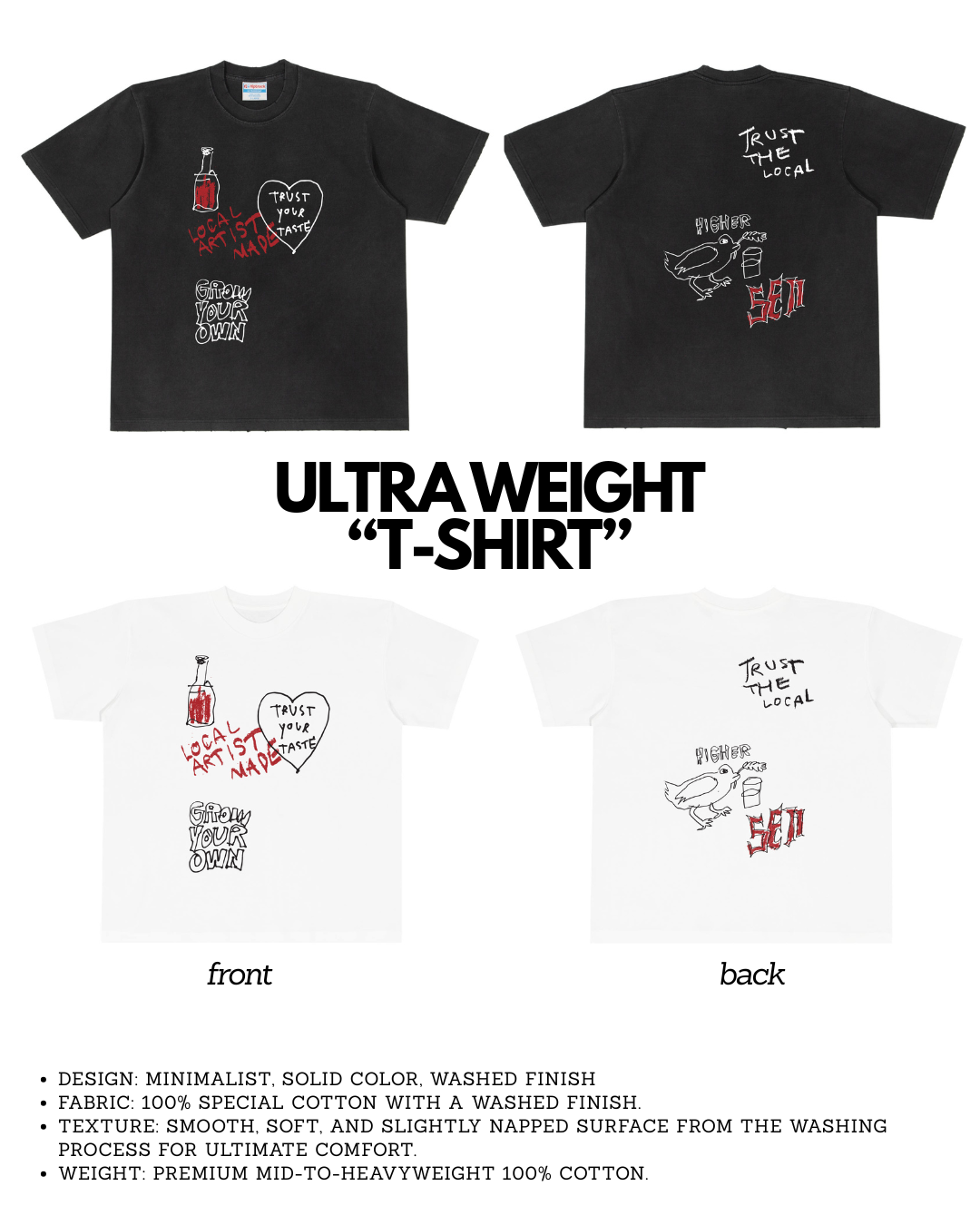 T-shirt Trust The Local Black White SEII