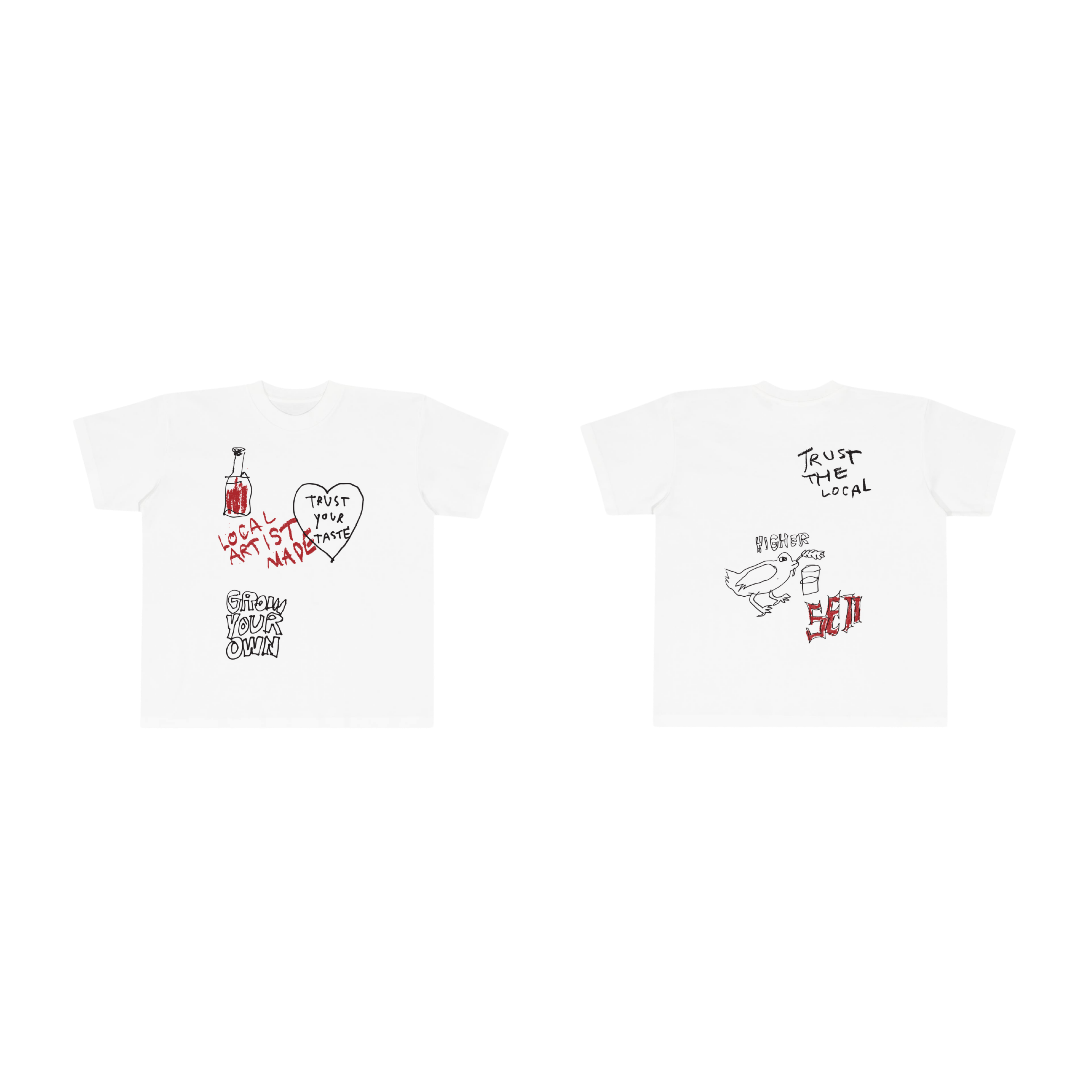 T-shirt Trust The Local Black White SEII view 3