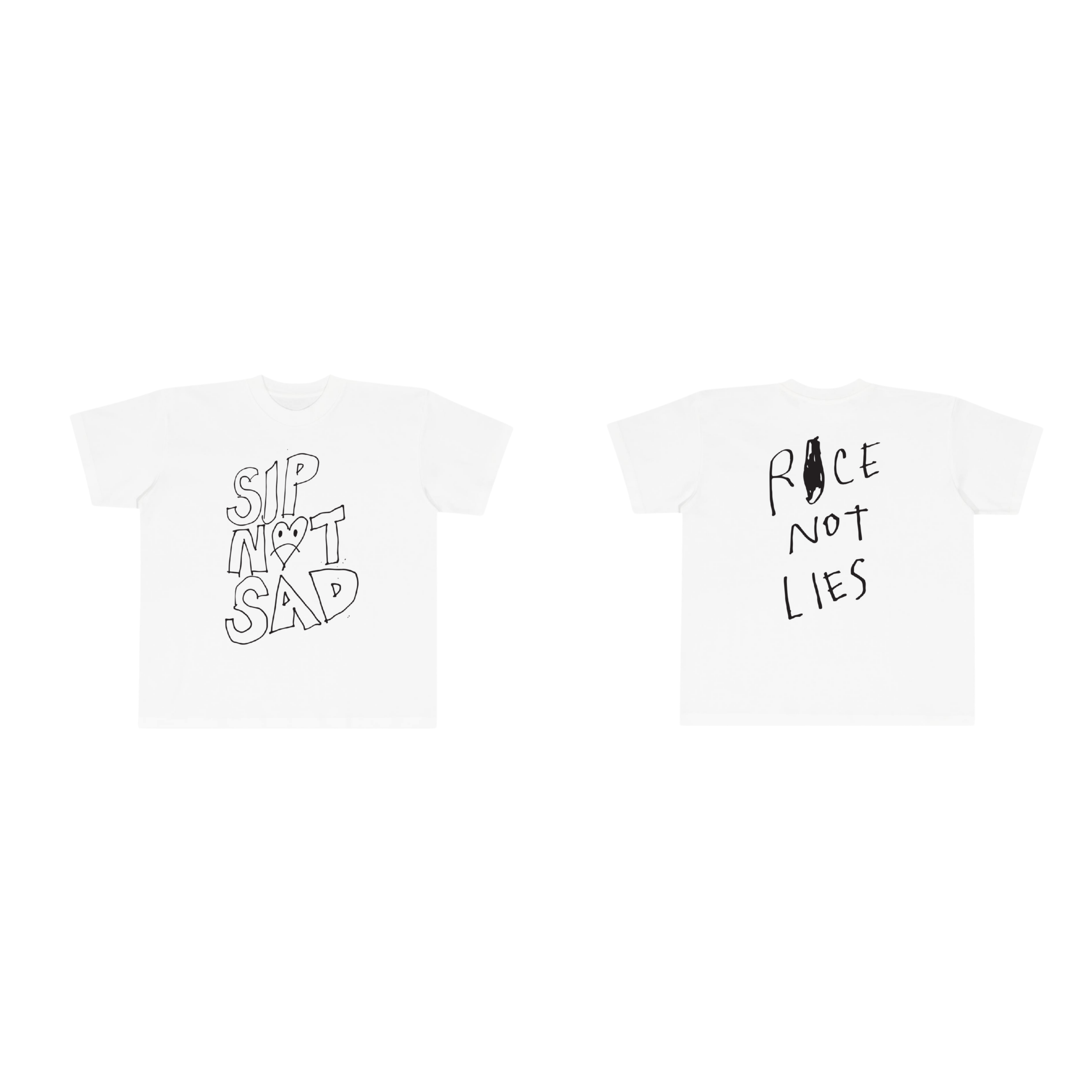 T-shirt Sip Not Sad White SEII view 3